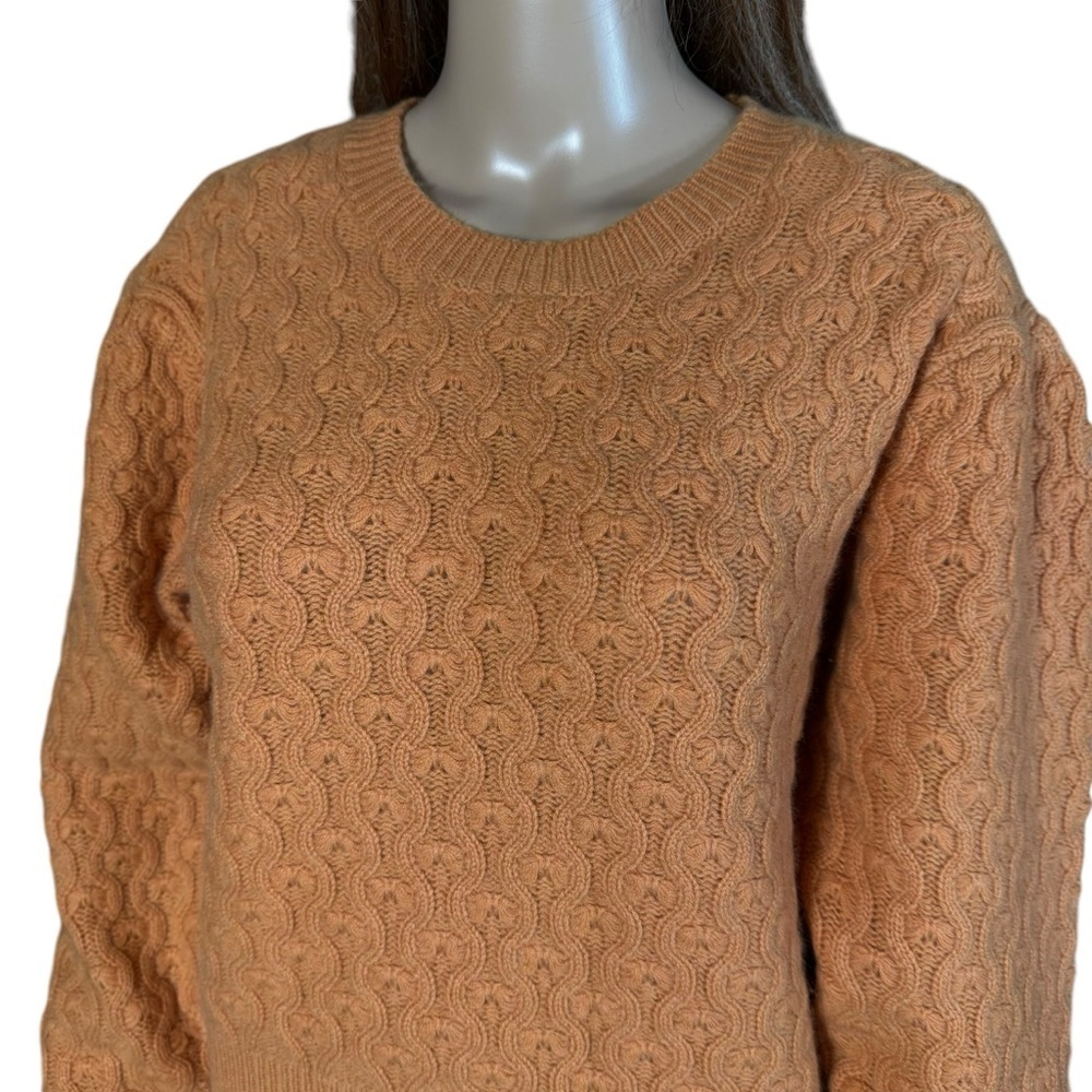 NWT New $298 Joie Roland Crew Neck Orange Wool Cashmere Sweater Size M - Picture 11 of 11